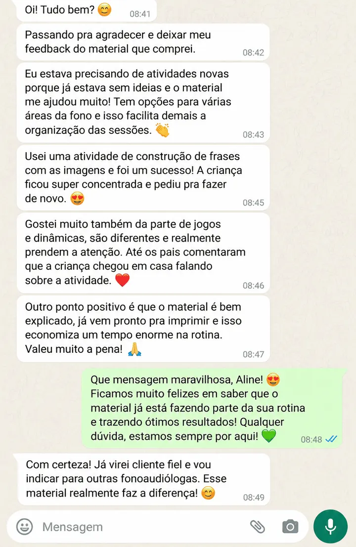 Depoimento de fonoaudióloga: opções para várias áreas da fono facilitando a organização das sessões